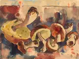 Karl Schmidt-Rottluff, Stillleben mit Pilzen