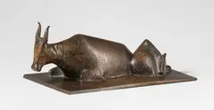 Emy Roeder, Ruhende Kuh mit Kalb, 1961/1962, Bronze