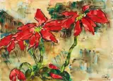 Weihnachtssterne by Karl Schmidt-Rottluff, 1967, Watercolour, brush and India ink on watercolour laid paper, sold Dec 2023
