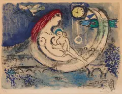 Paysage bleu by Marc Chagall, 1958, Colour lithograph on wove paper with watermark "ARCHES", sold Dec 2023