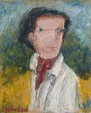 Clifford Holmead Phillips, Jeune Homme, 1969, Oil on canvas, mounted on panel