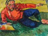 Max Pechstein, Self-portrait, reclining (Selbstbildnis, liegend), 1909, Oil on canvas