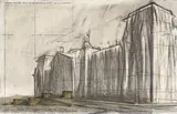 Christo, Wrapped Reichstag, 1977, Coloured chalk and charcoal on card
