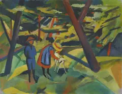 August Macke, Kinder mit Ziege im Wald, 1912, Oil on canvas