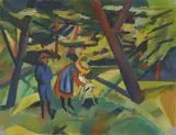 August Macke, Kinder mit Ziege im Wald, 1912, Oil on canvas