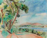 Hans Purrmann, Uferlandschaft bei Hendaye, 1929, Oil on canvas