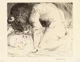 Pablo Picasso, Minotaure caressant du mufle la main d'une dormeuse, 1933, Etching on Vergé de Montval laid paper with watermark "Vollard"