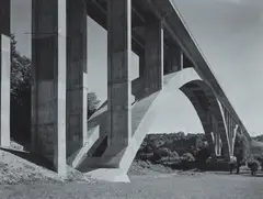 Adolf Lazi, Autobahnbrücke bei Leipheim über die Donau, 1936/38, 3 ferrotyped vintage gelatin silver prints