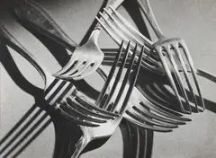 Paul Wolff, Gabeln mit ihren Schatten, c. 1927, Vintage ferrotyped gelatin silver print