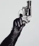 Albert Watson, Monkey with Gun, New York, 1992, Gelatin silver print
