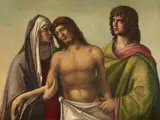 Pietà by Venetian School Early 16th century, Oil on panel (parquetted), offered Nov 2023