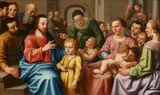 Let the Children Come to Me by Netherlandish School around 1600 & 1610, Oil on panel, offered Nov 2023