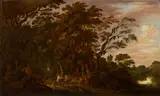 Alexander Keirincx, Landscape with Peasants and Huntsmen, Oil on panel