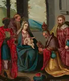 The Adoration of the Magi by follower of Frans Francken the Younger, Oil on copper, offered Nov 2023