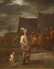 Lambert de Hondt, A Military Camp, Oil on canvas (relined)