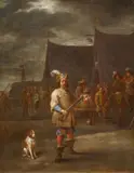 Lambert de Hondt, A Military Camp, Oil on canvas (relined)