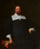 Jan Albertsz Rotius, Portrait of a Nobleman in Black Robes with a White Collar, Oil on canvas (relined)