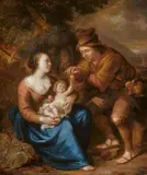 Arnold Houbraken, Rest on the Flight into Egypt, Oil on panel