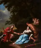 Dutch School 2nd half 17th century, Silvio and the wounded Dorinda, Oil on canvas (relined)