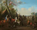 Jan Vincentz. van der Vinne, A Military Camp, Oil on canvas (relined)