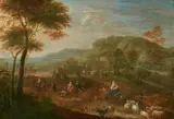 Mathys Schoevaerdts, Wooded Landscape with a Shepherd and his Flock and Travellers, Oil on panel