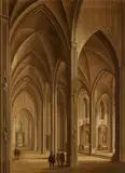 Johann Ludwig Ernst Morgenstern, Interior of a Gothic Church, Oil on copper