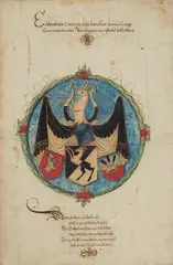 Ex Libris of a Nuremberg Citizen by Nuremberg School around 1580, Ink colours heightened with gold on paper, sold Nov 2023