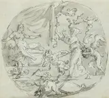 Raymond de Lafage, The Temptation of St Anthony, Pen in black, paintbrush in grey
