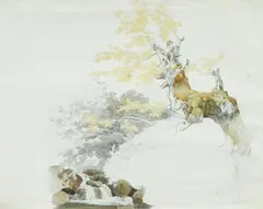 Ernst Welker, Forest Scene, Pencil and watercolour on paper
