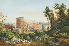 Ernst Welker, View of the Colosseum, Watercolour on hand made paper