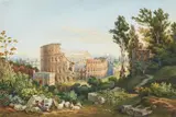 Ernst Welker, View of the Colosseum, Watercolour on hand made paper