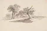 Carl Friedrich von Rumohr, Wide landscape with trees, Black ink on paper
