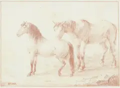 Franz Pforr, Horse studies, Red chalk on paper