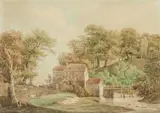 Anton Radl, A Water Mill, Watercolour over pencil