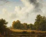Georgius Jacobus Johannes van Os, Large Wooded Landscape with Shepherds and Flock, Oil on canvas