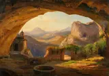 Eduard Agricola, Grotto near Olevano, Oil on canvas (relined)