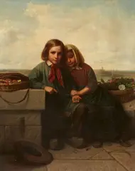 Friedrich Boser, The Siblings, Oil on canvas (relined)