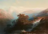 Stanislaus Graf von Kalckreuth, Mountain Landscape with Goats, Oil on canvas