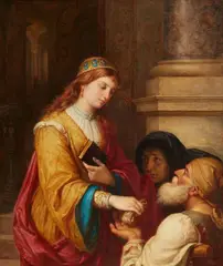 Ludwig Brüls, Giving Alms, Oil on canvas