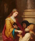 Ludwig Brüls, Giving Alms, Oil on canvas