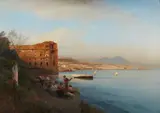 Albert Flamm, View of the Bay of Naples, Oil on canvas