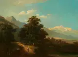 Károly Telepy, Landscape near Bruneck, Oil on canvas (relined)