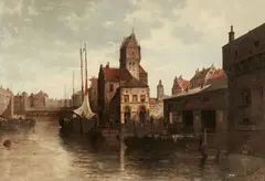 The Port of Memel (now Klaipeda, Lithuania) by August von Siegen, Oil on canvas (relined), offered Nov 2023