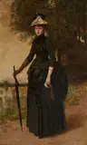 Robert von Steiger, Portrait of an Elegant Lady with a Parasol, Oil on canvas