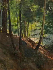 Wilhelm Kuhnert, Brandenburg countryside, Oil on cardboard
