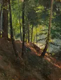 Wilhelm Kuhnert, Brandenburg countryside, Oil on cardboard
