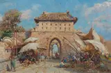 Carl Wuttke, The Gates of Peking, Oil on panel