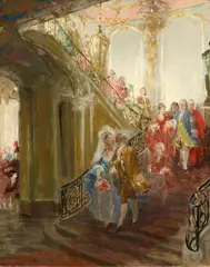 Ferdinand Brütt, Study for the Painting "Bridal Procession", Oil on canvas
