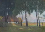 Paul Müller-Kaempff, Cottages behind Birch Trees