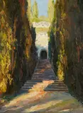 Otto Eduard Pippel, Steps Leading to a Grotto in a Park